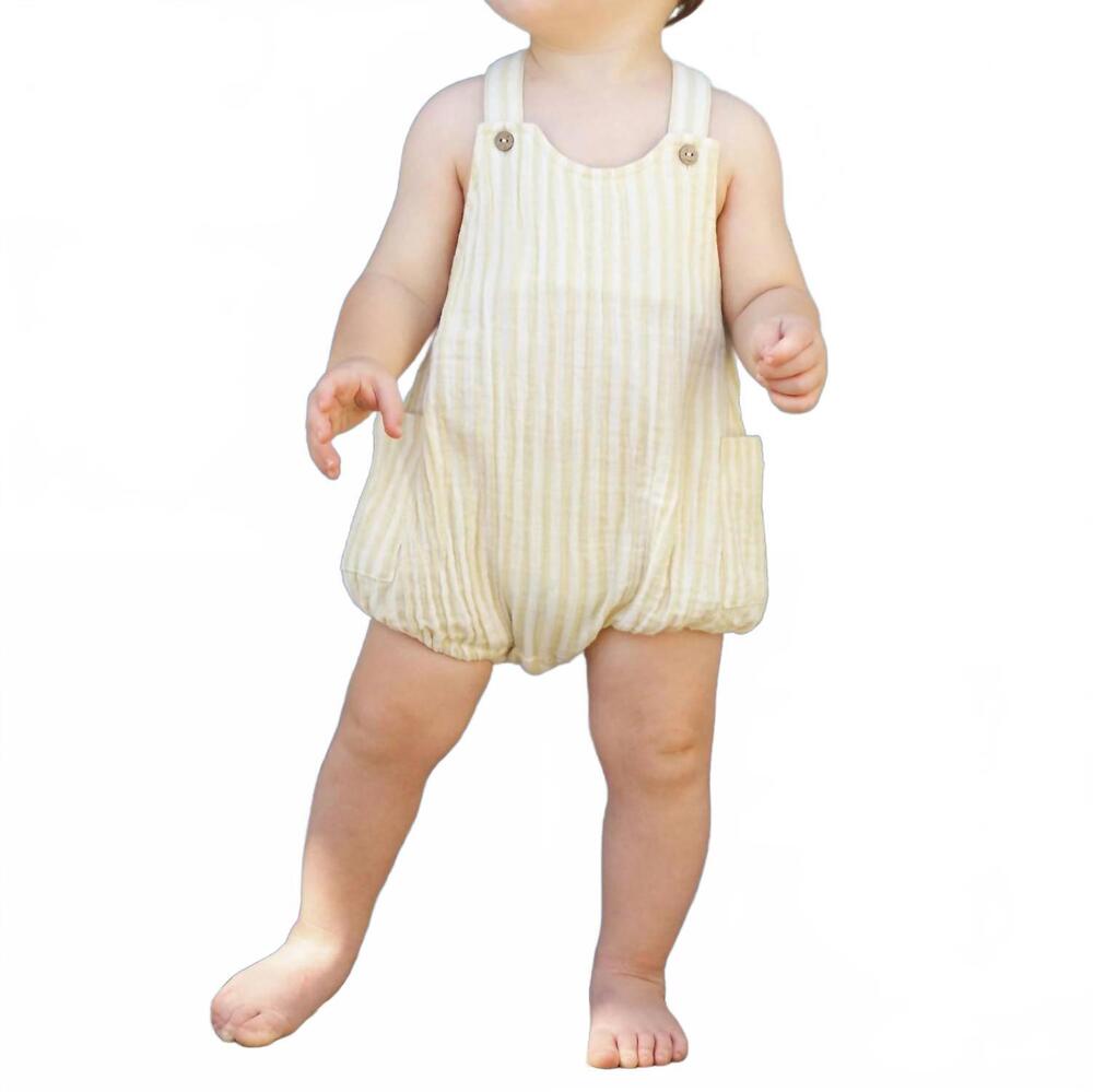 NEW RYLEE + CRU lou romper in citron stripe